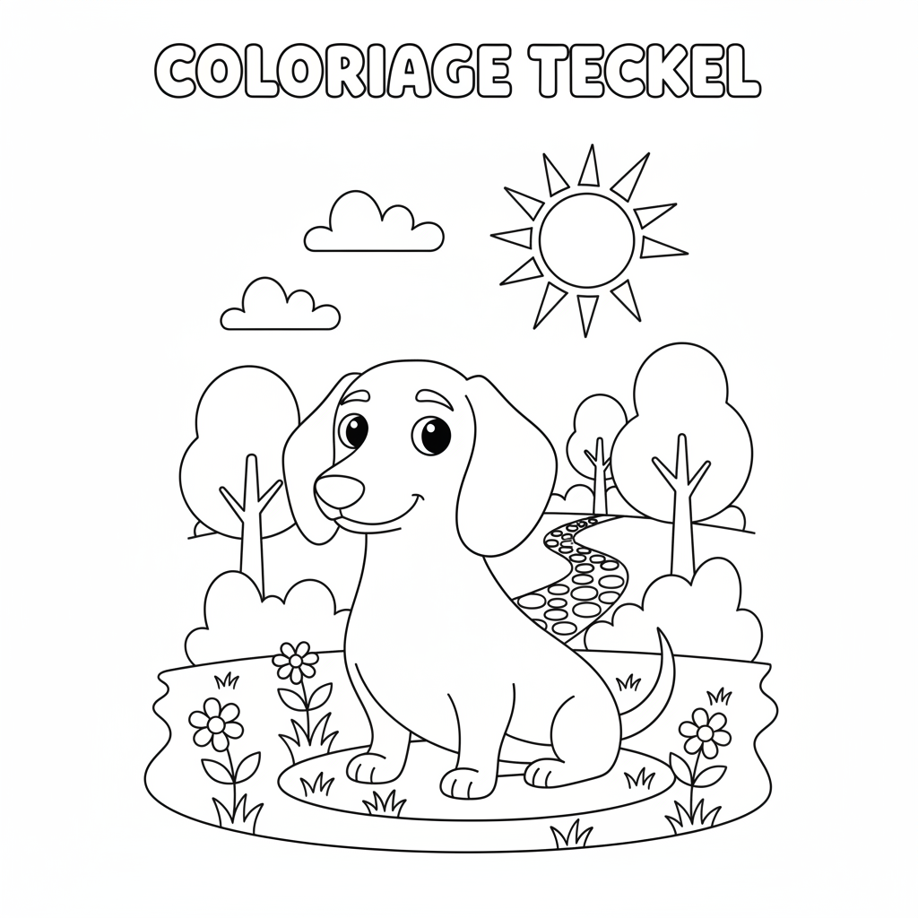 Coloriage coloriage teckel 3
