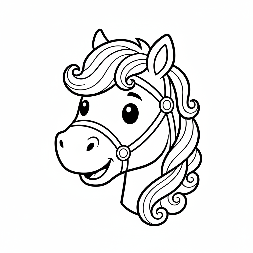 Coloriage coloriage tete de cheval