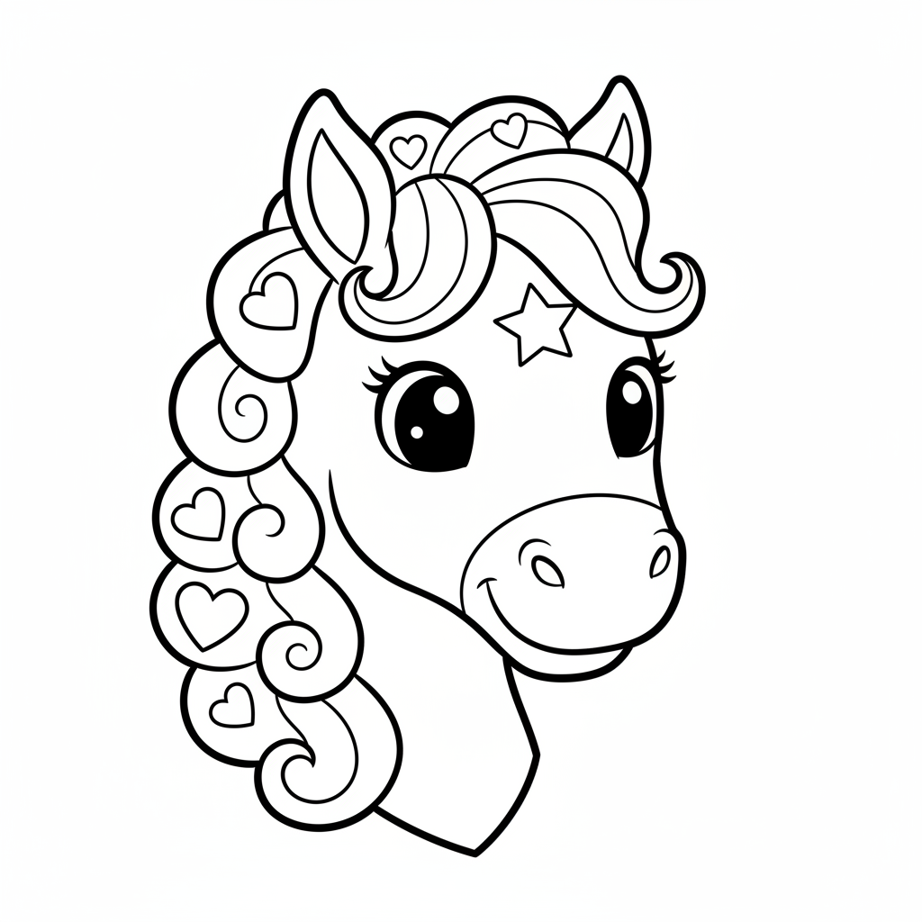 Coloriage coloriage tete de cheval 4