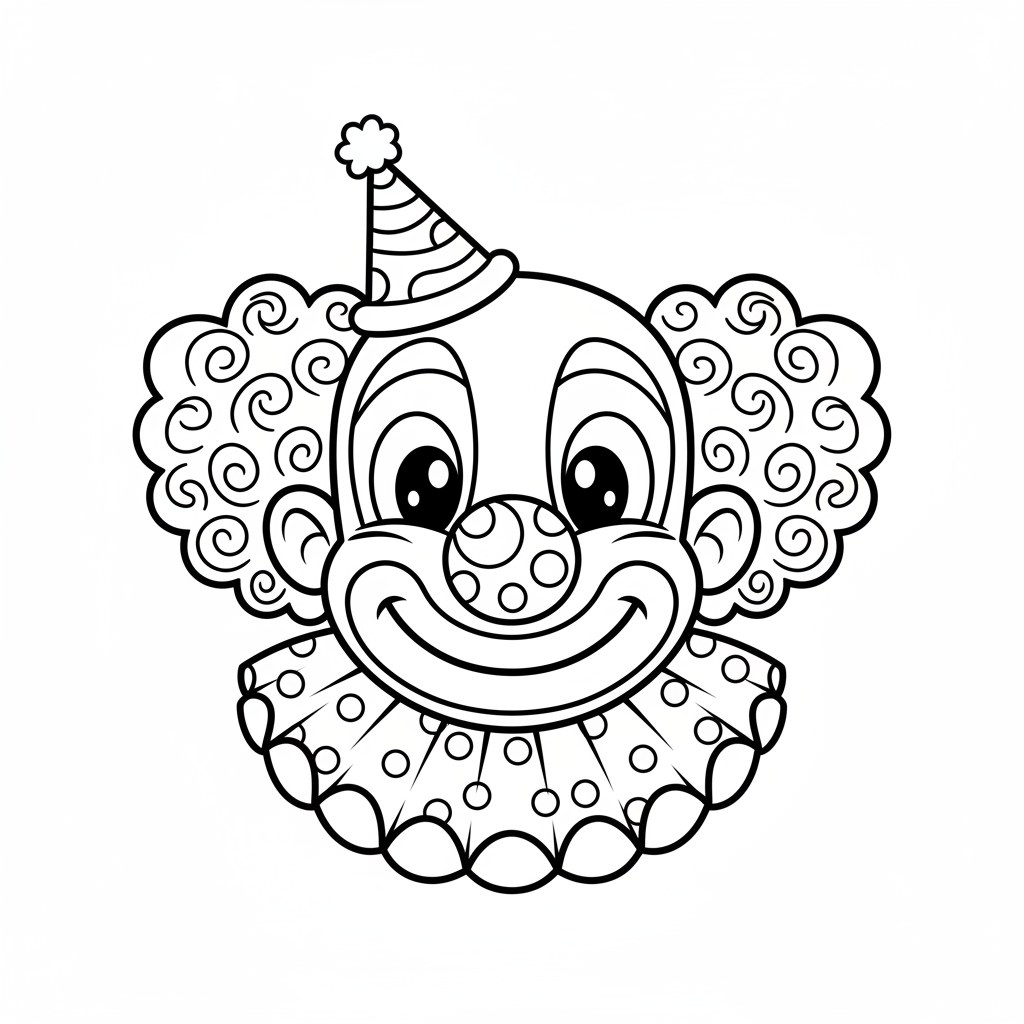 Coloriage coloriage tete de clown 2