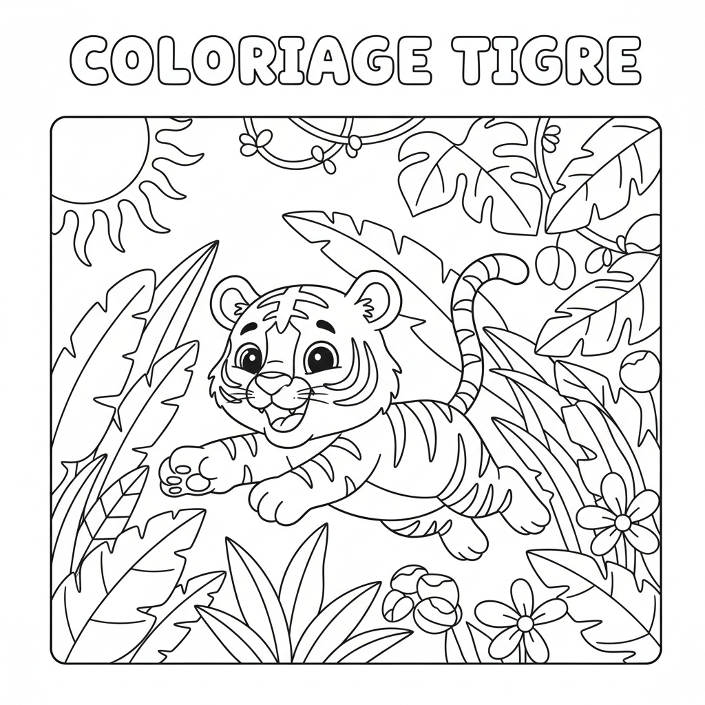Coloriage coloriage tigre 5