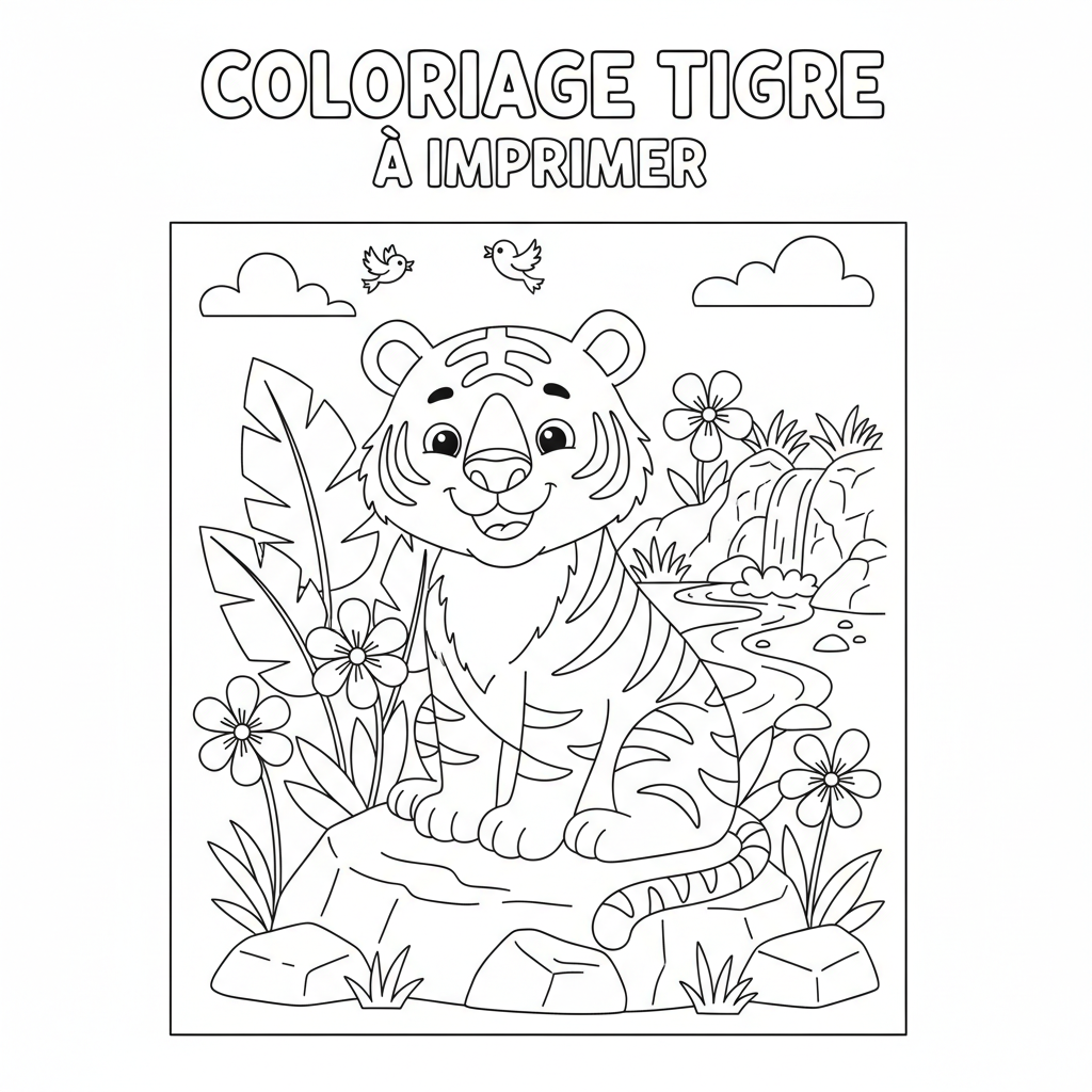 Coloriage coloriage tigre à imprimer 2