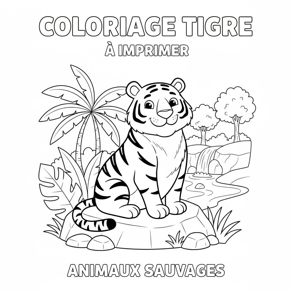 Coloriage coloriage tigre à imprimer 3