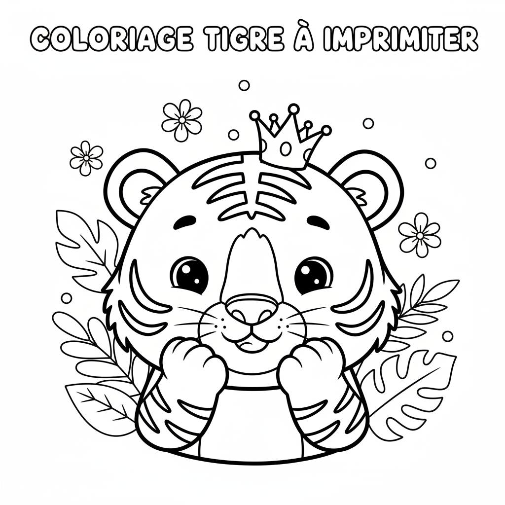 Coloriage coloriage tigre à imprimer 4