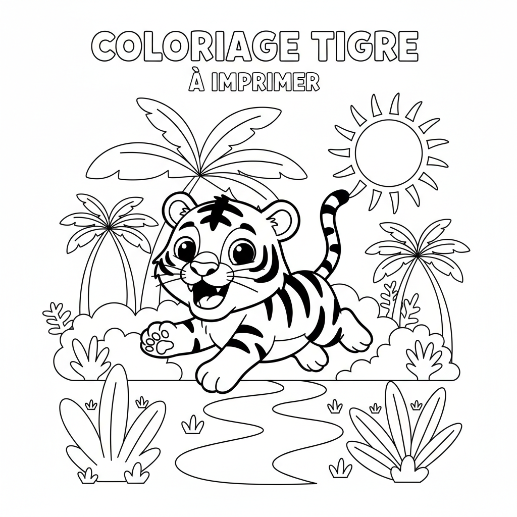 Coloriage coloriage tigre à imprimer 5