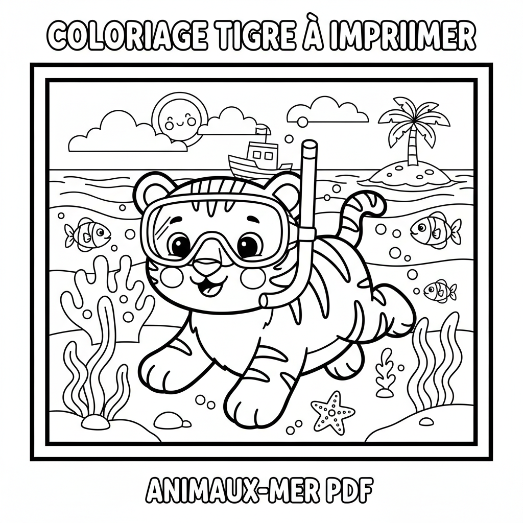 Coloriage coloriage tigre à imprimer pdf 3