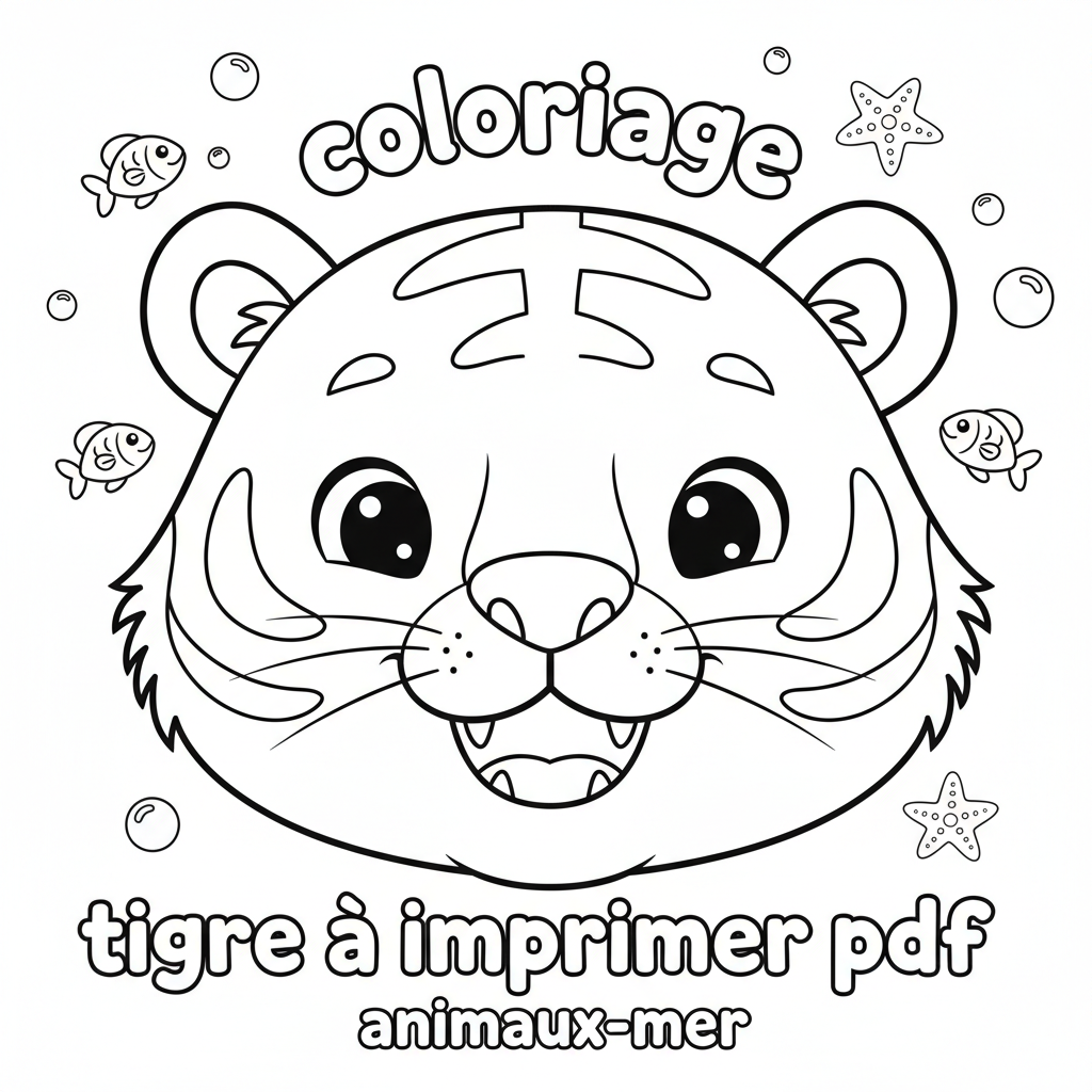 Coloriage coloriage tigre à imprimer pdf 4