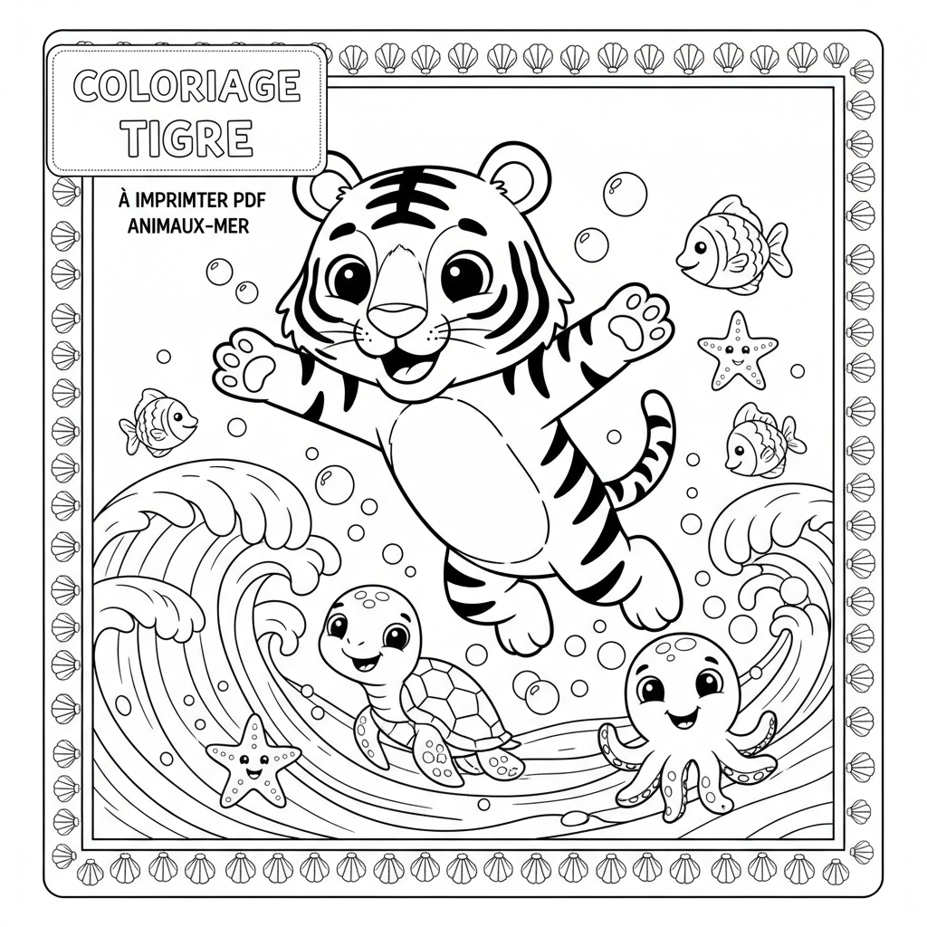 Coloriage coloriage tigre à imprimer pdf 5