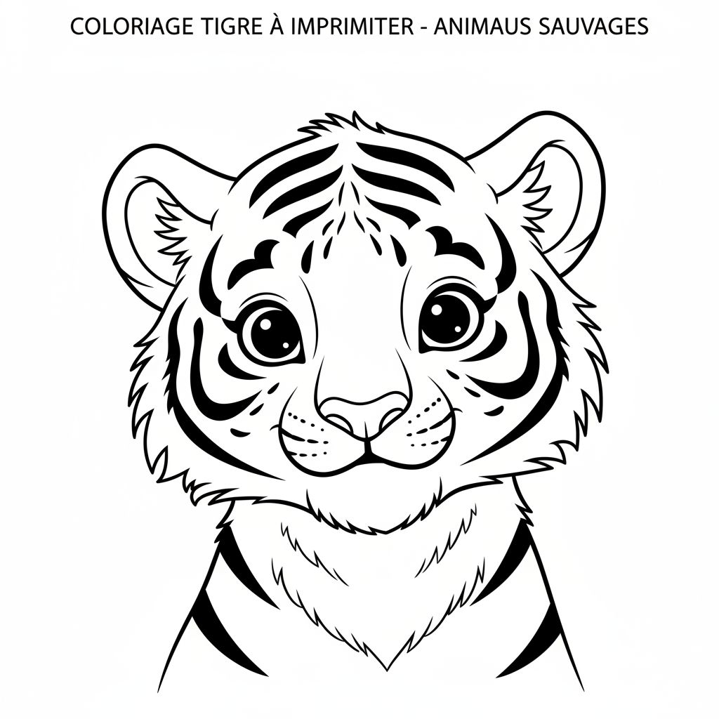 Coloriage coloriage tigre imprimer 4