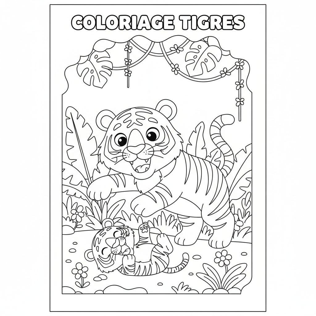 Coloriage coloriage tigres 2