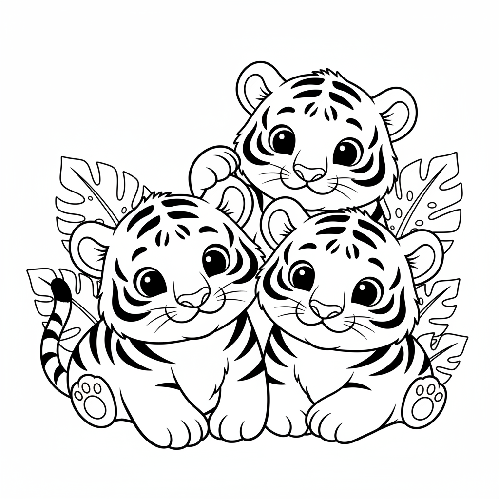 Coloriage coloriage tigres 4