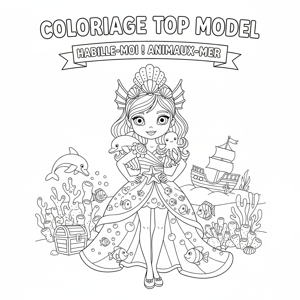 Coloriage coloriage top model à imprimer et à habiller 2