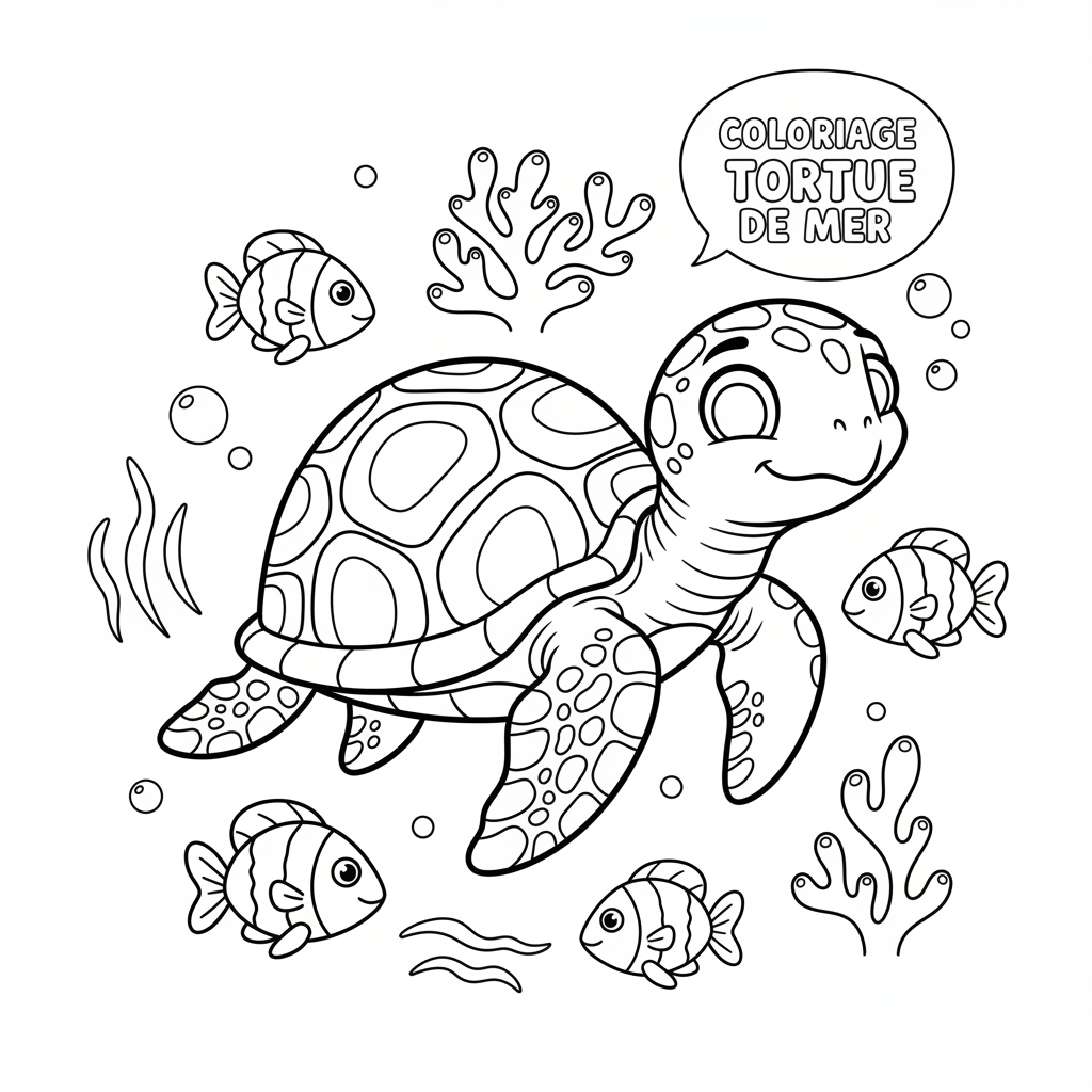 Coloriage coloriage tortue de mer 2