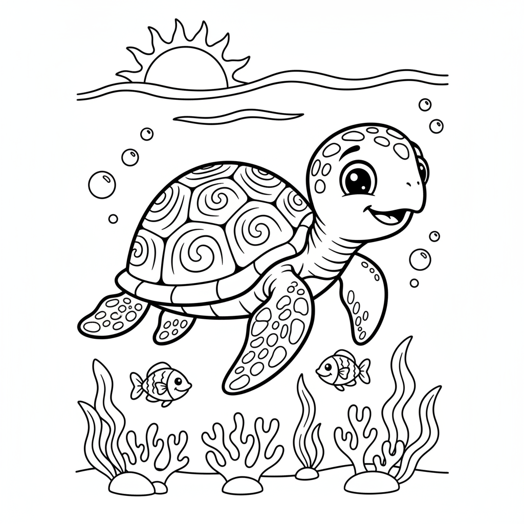 Coloriage coloriage tortue de mer 3
