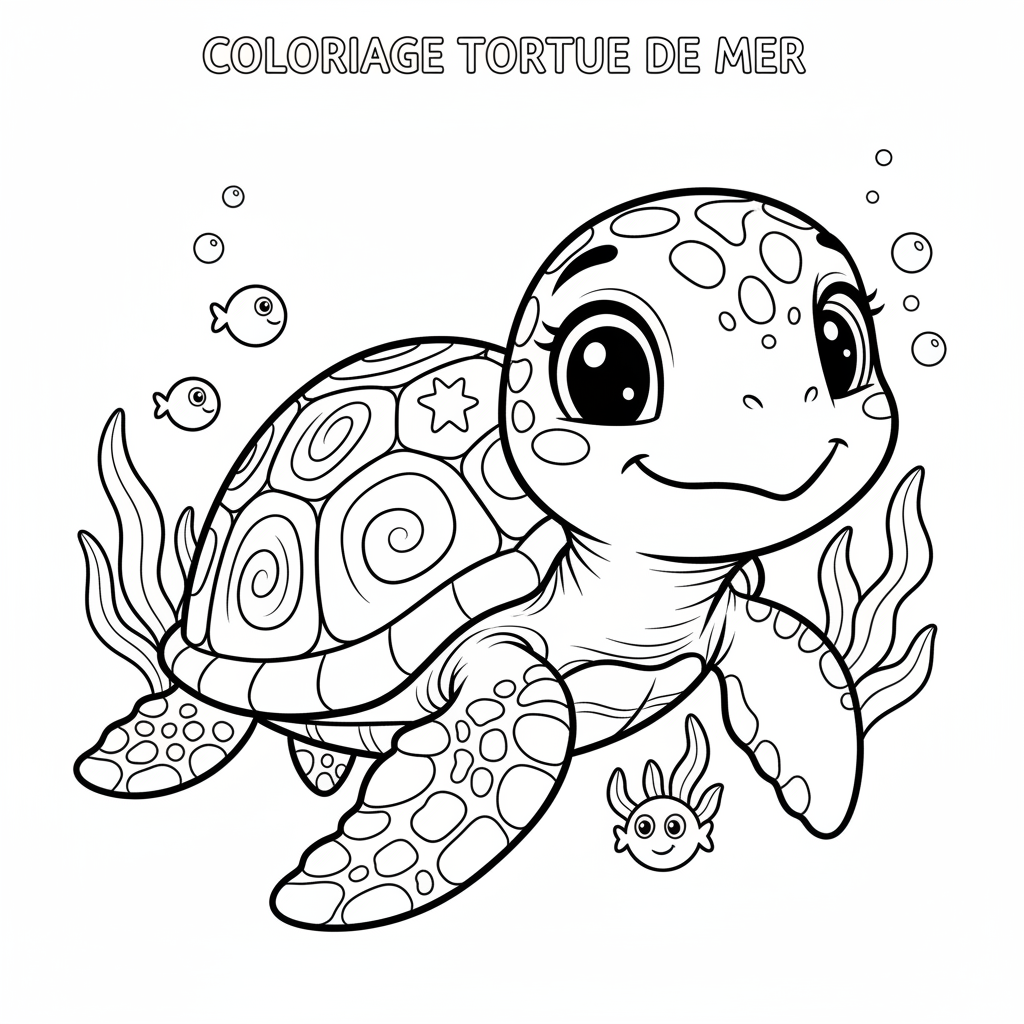 Coloriage coloriage tortue de mer 4