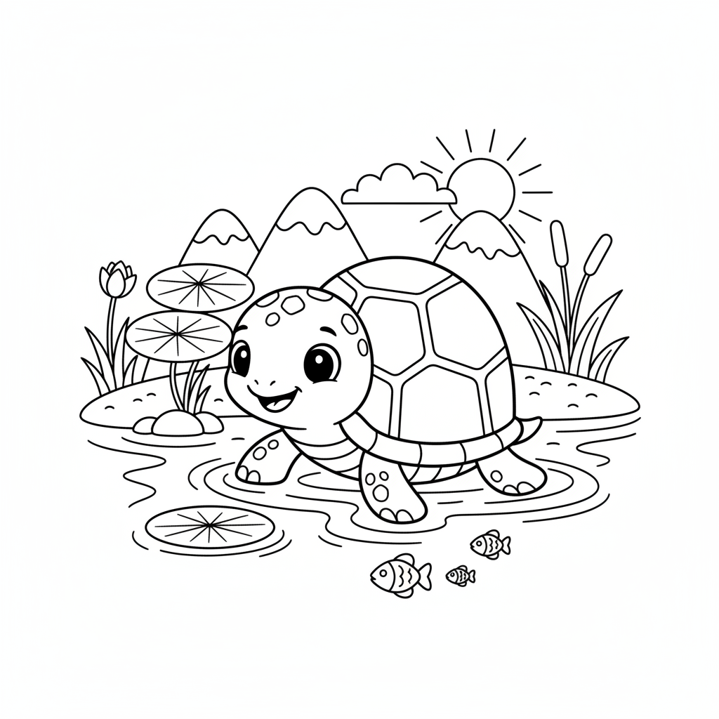 Coloriage coloriage tortue facile 3