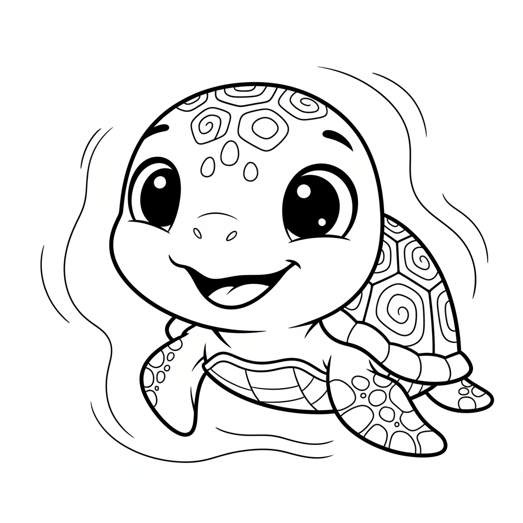 Coloriage coloriage tortue facile 4