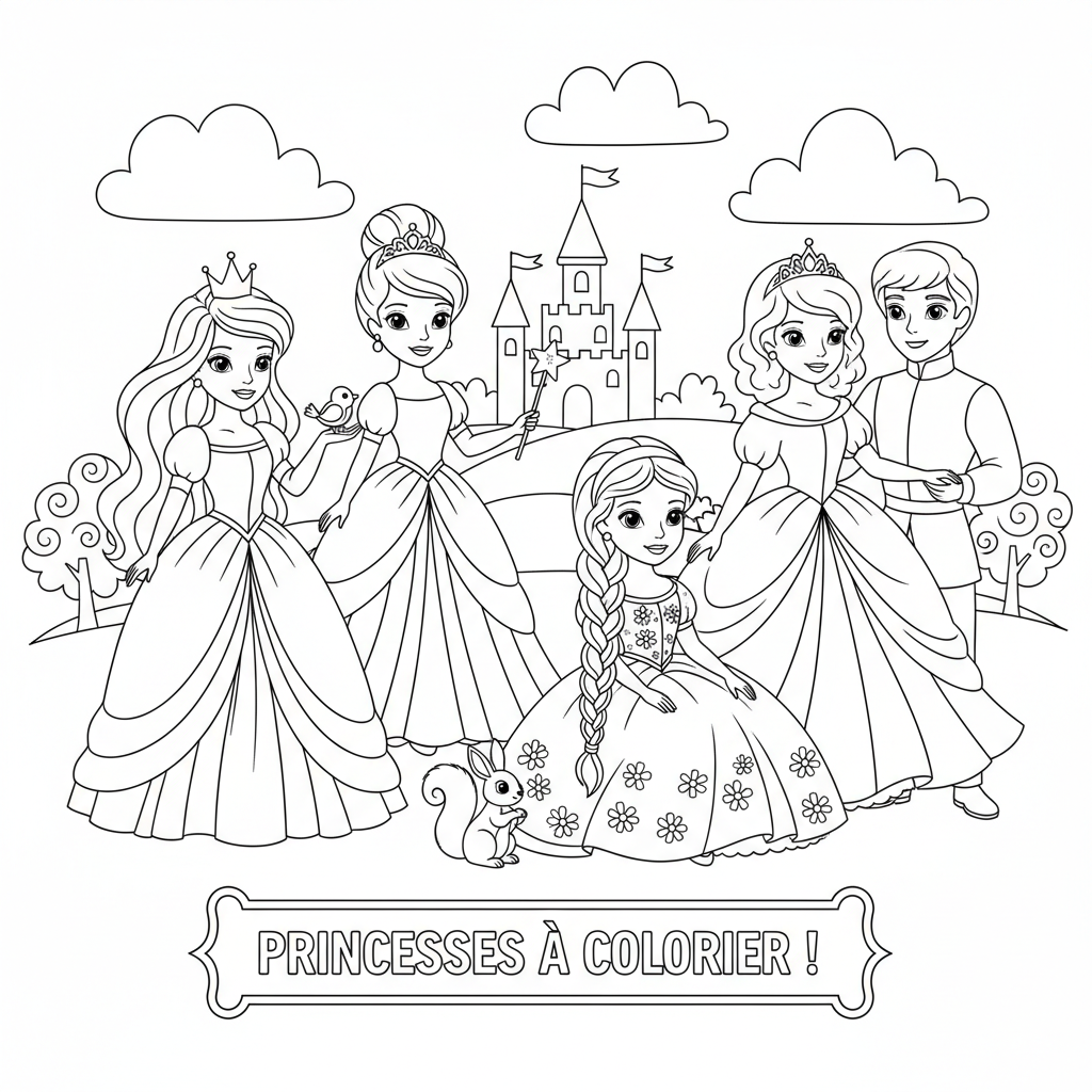 Coloriage Toutes Les Princesses Disney À Imprimer Gratuit