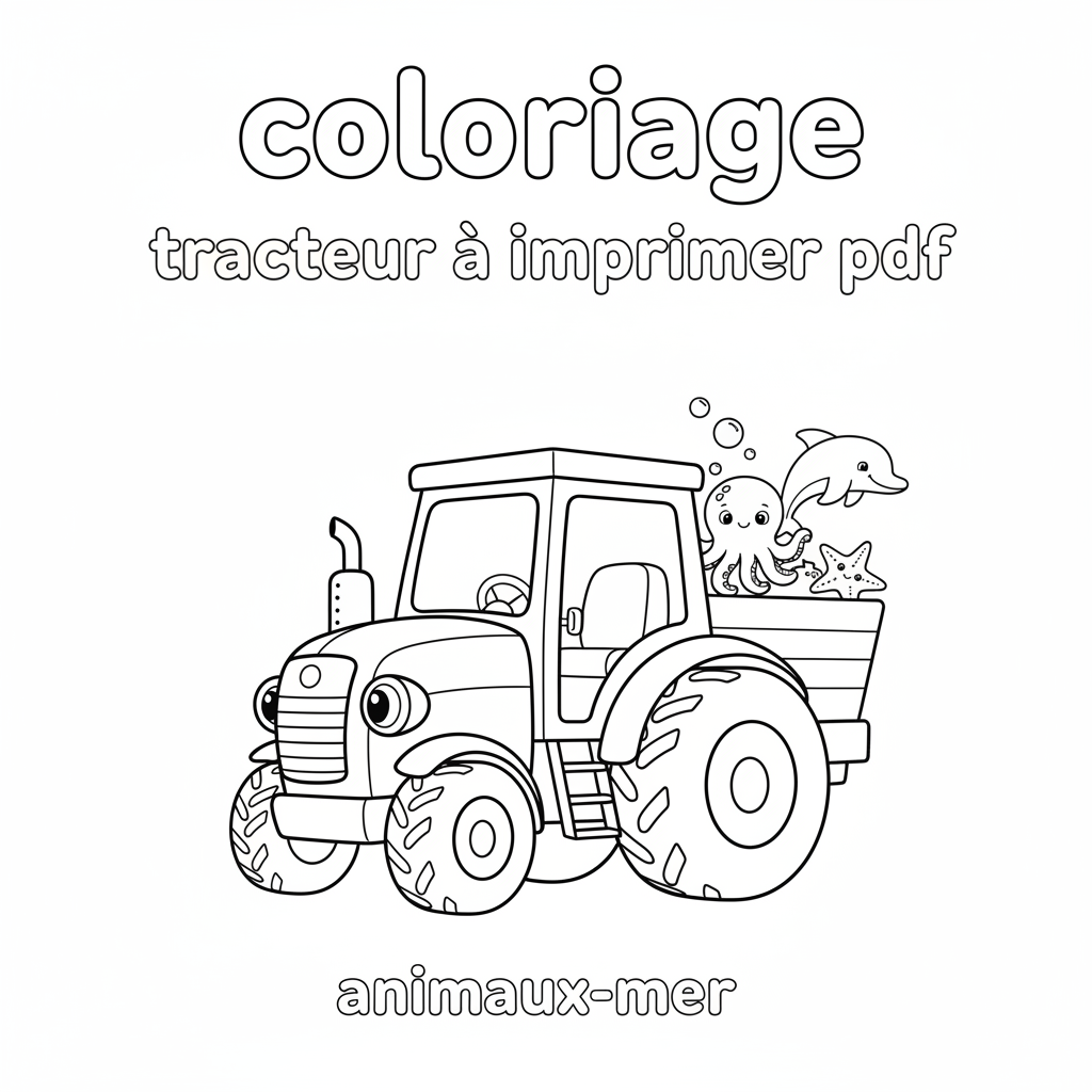 Coloriage Tracteur À Imprimer Pdf Gratuit pour Enfants