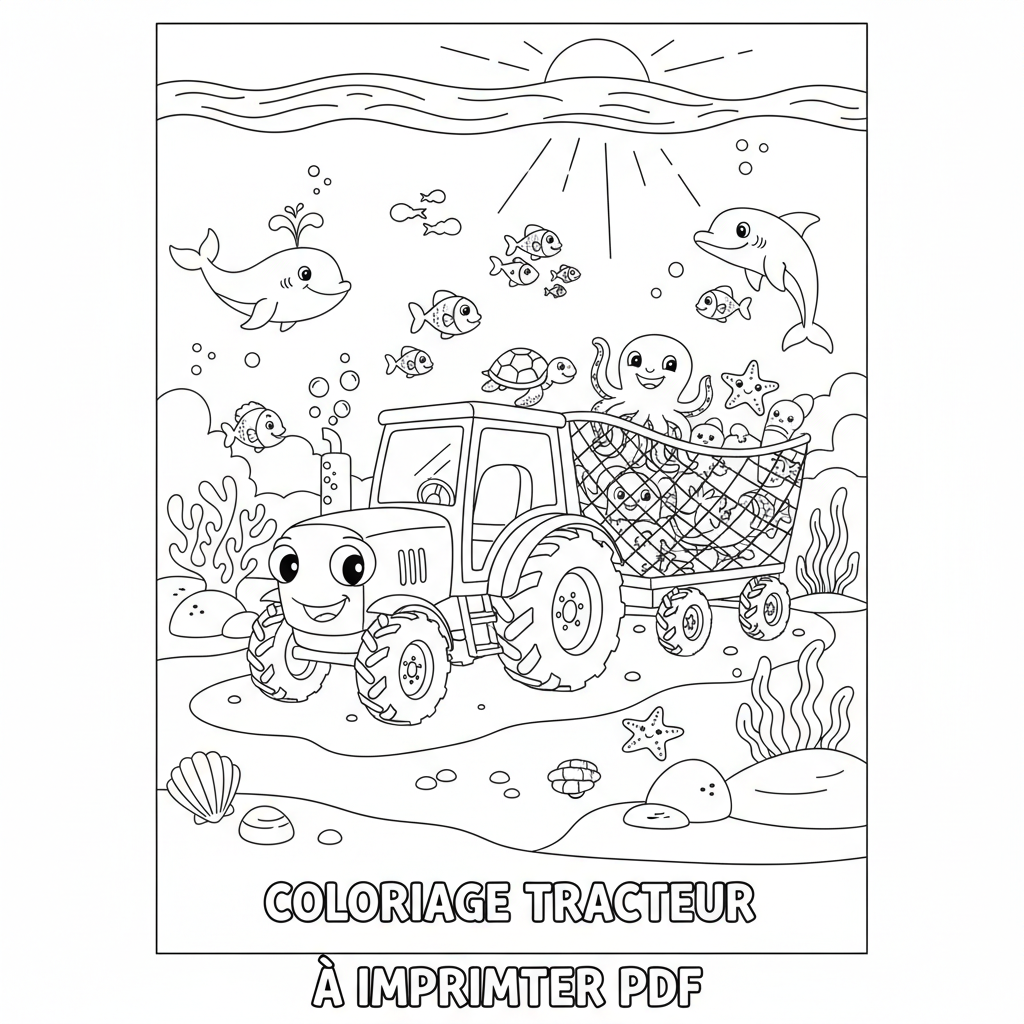 Coloriage coloriage tracteur à imprimer pdf 3