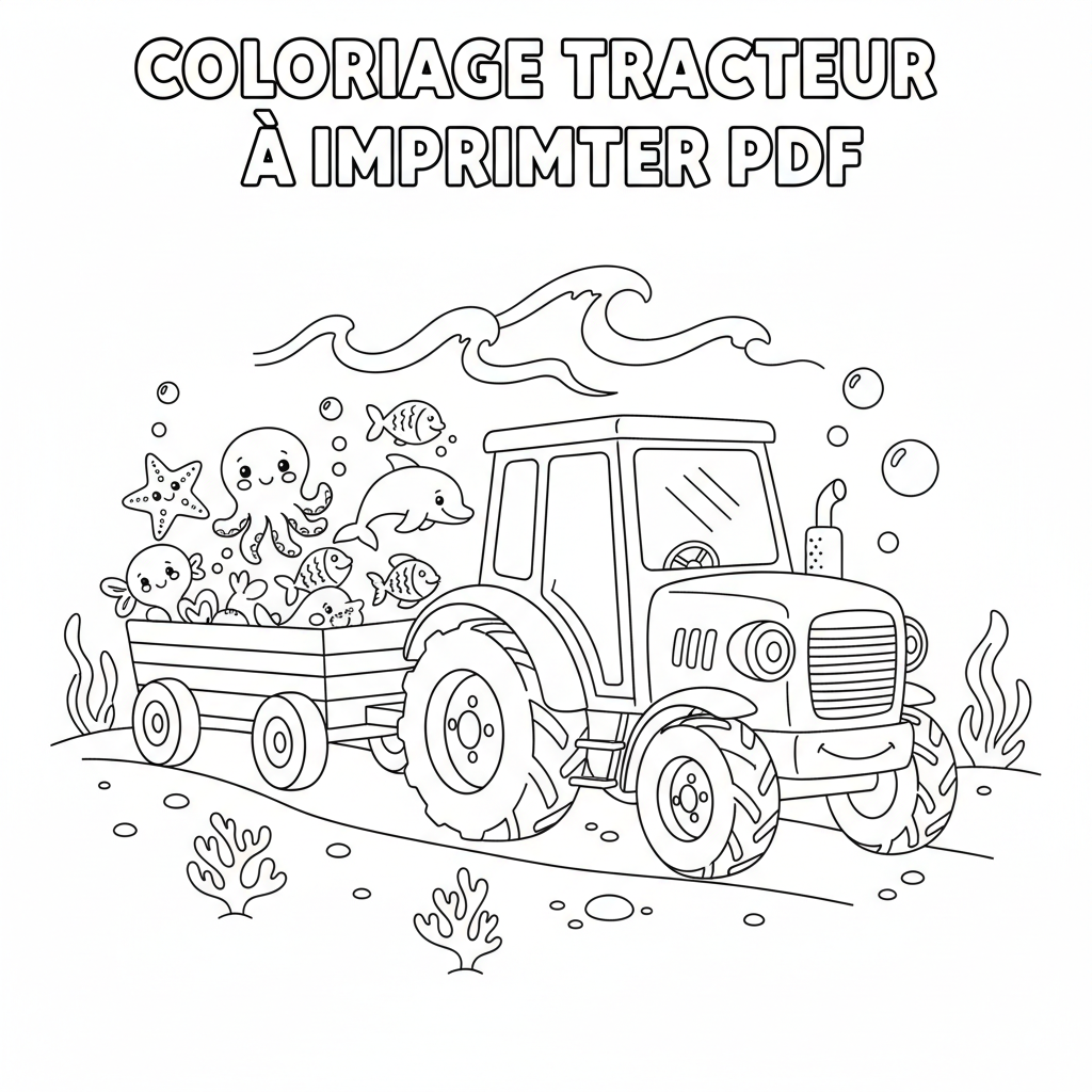 Coloriage coloriage tracteur à imprimer pdf 5
