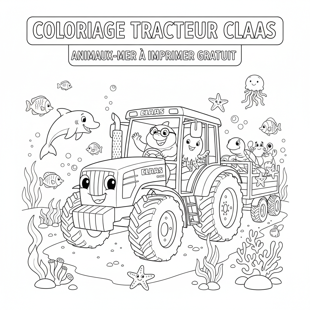 Coloriage coloriage tracteur claas à imprimer gratuit 2