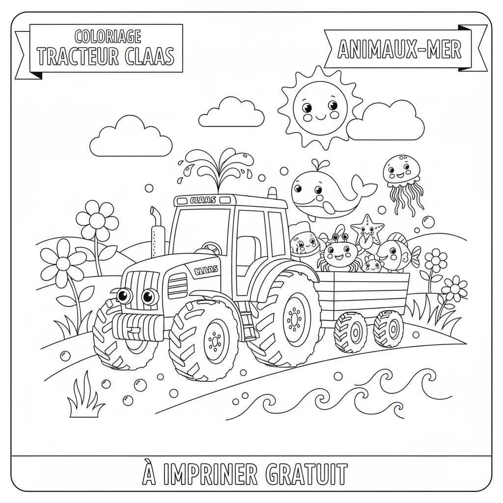 Coloriage coloriage tracteur claas à imprimer gratuit 3
