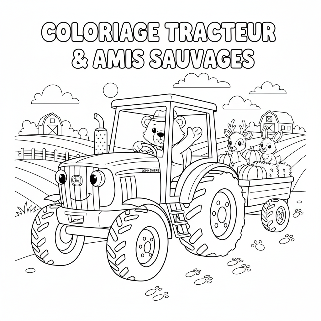 Coloriage coloriage tracteur john deere à imprimer 2