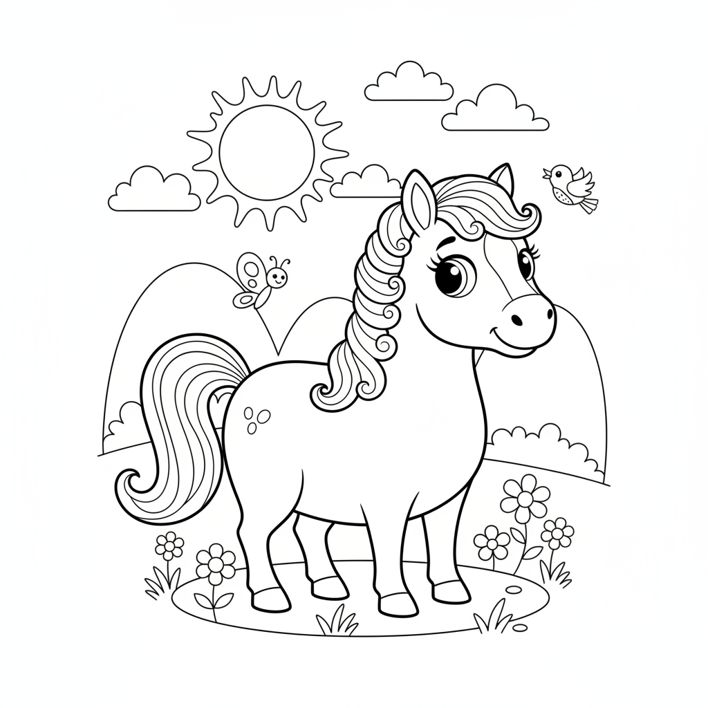 Coloriage coloriage un cheval 3