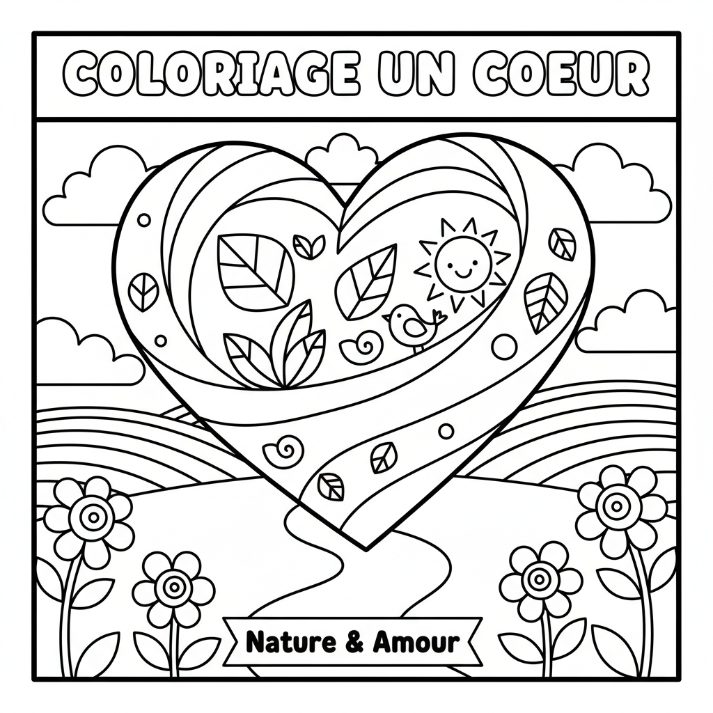 Coloriage coloriage un coeur 3