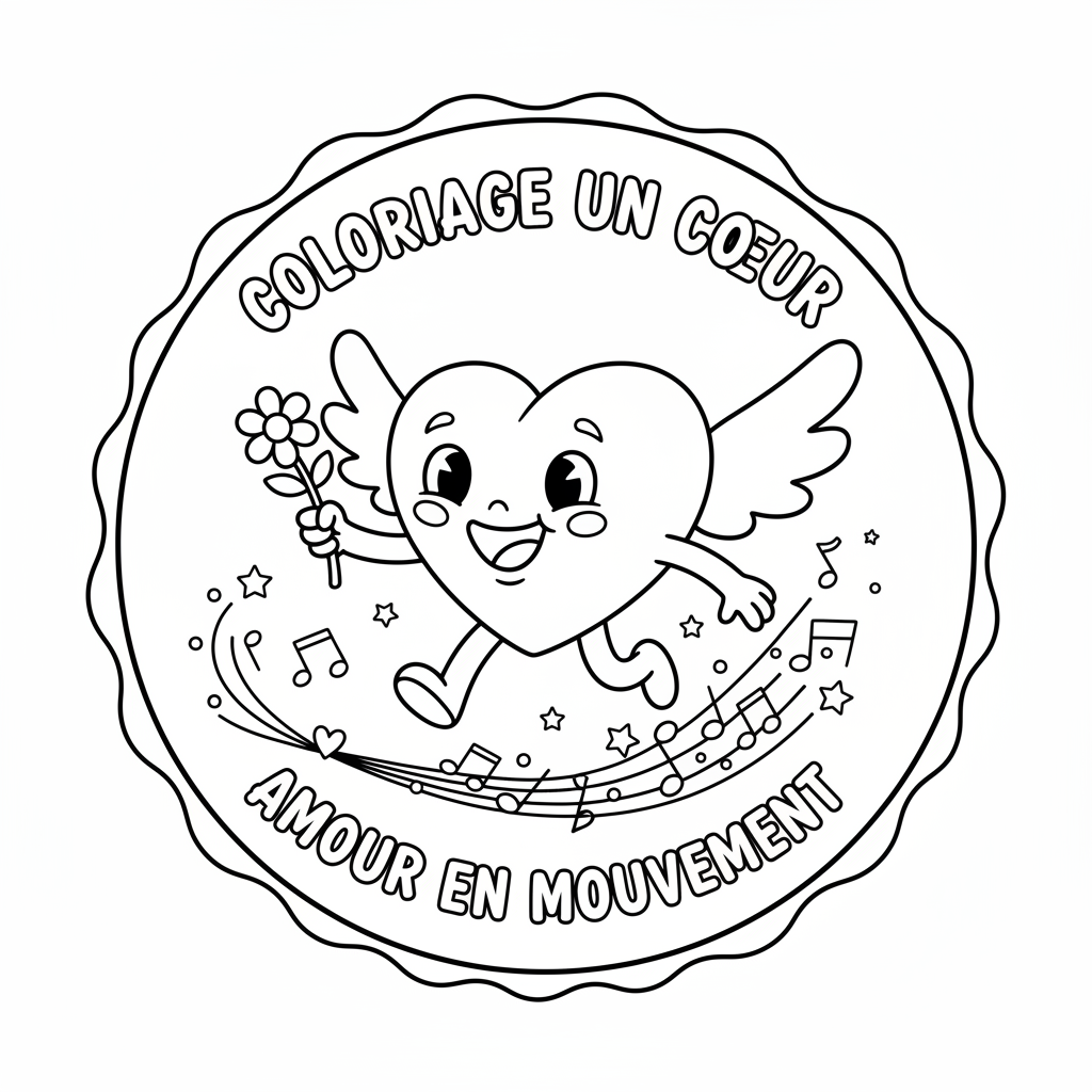 Coloriage coloriage un coeur 5