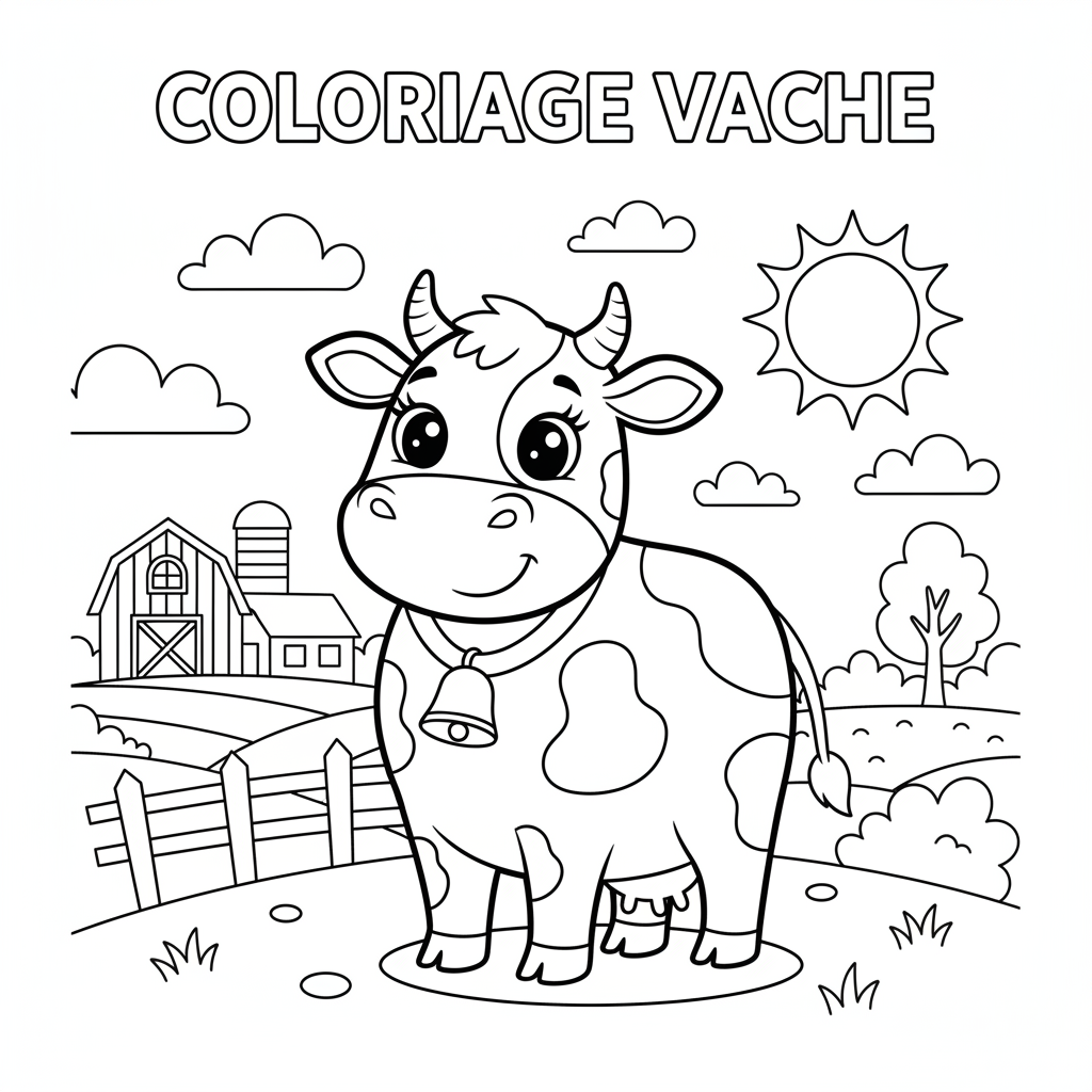 Coloriage coloriage vache 3