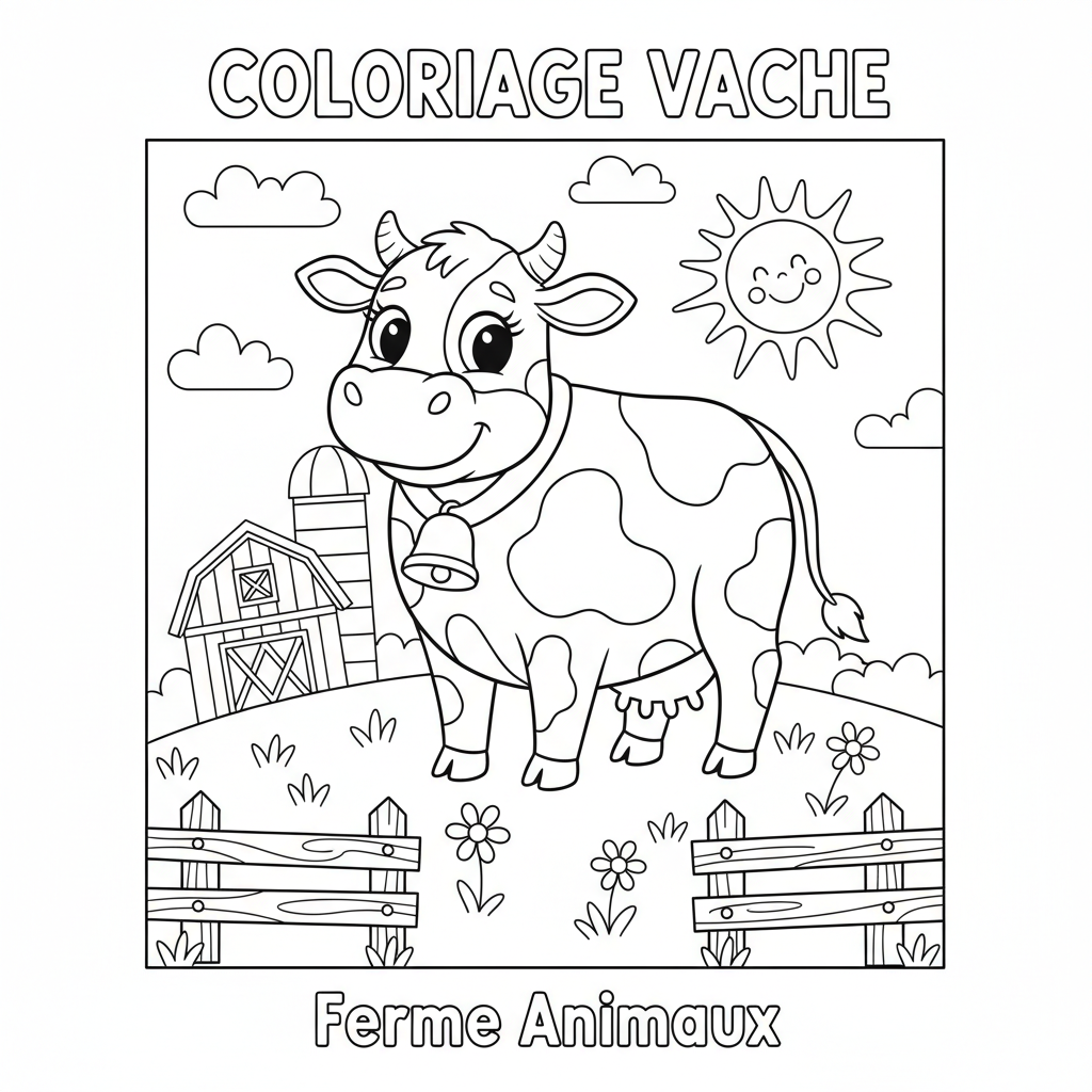 Coloriage coloriage vache à imprimer 2