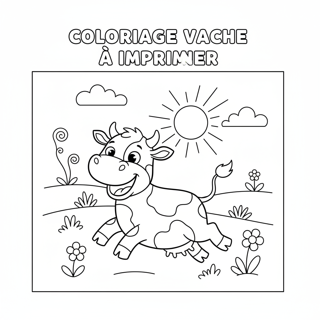 Coloriage coloriage vache à imprimer 5