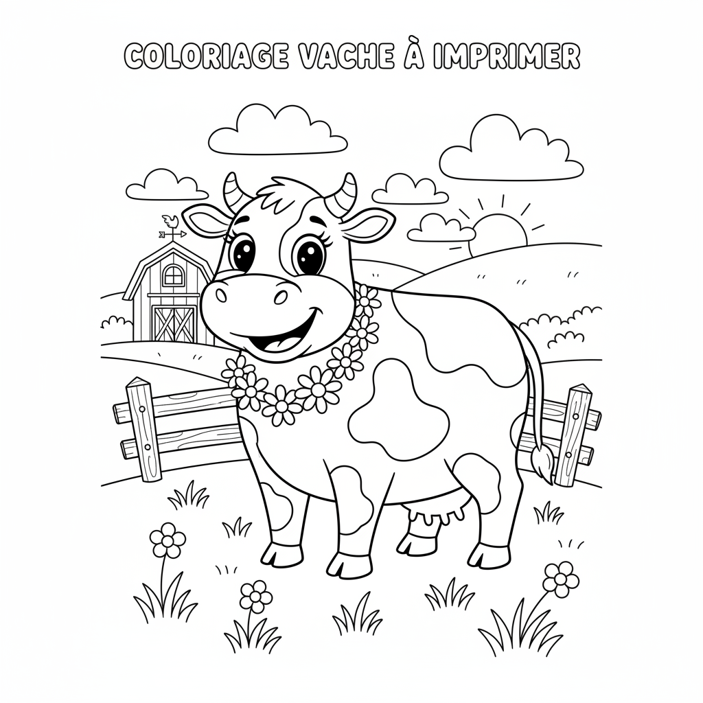 Coloriage coloriage vache imprimer 2