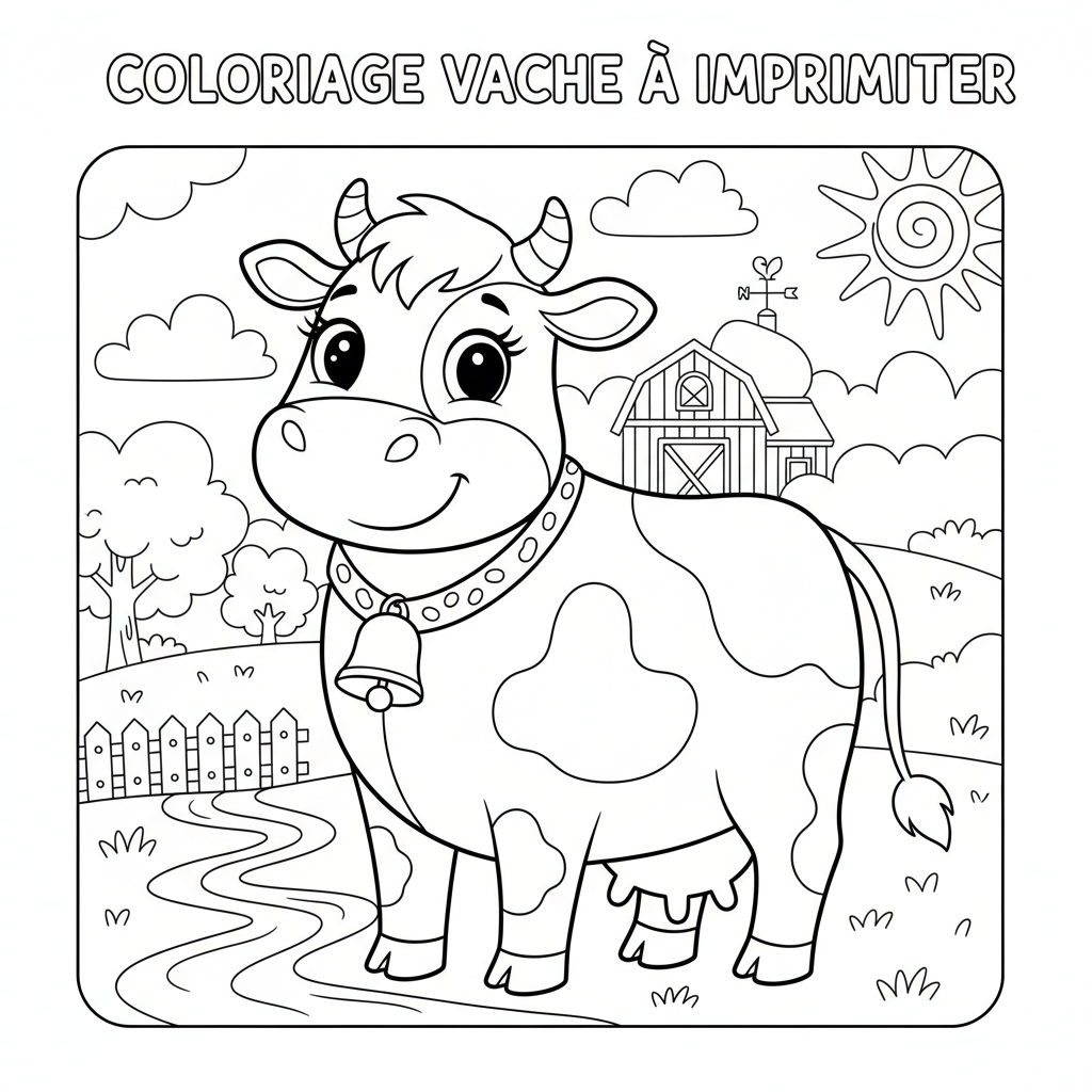 Coloriage coloriage vache imprimer 3