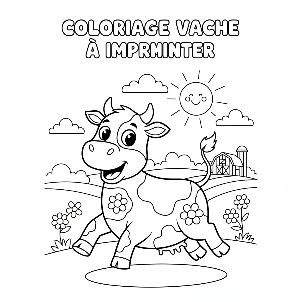 Coloriage coloriage vache imprimer 5