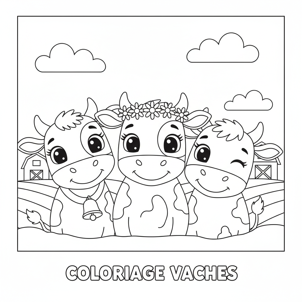 Coloriage coloriage vaches 4