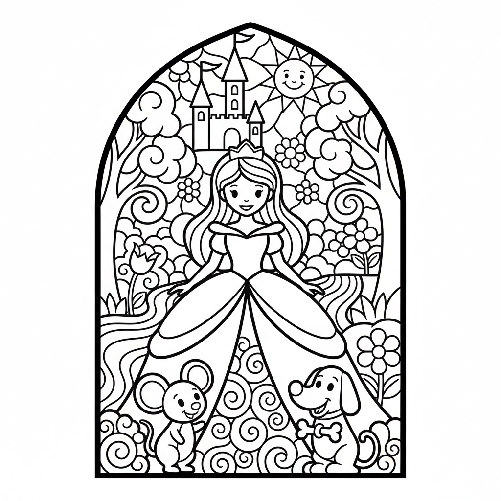 Coloriage coloriage vitraux disney 3