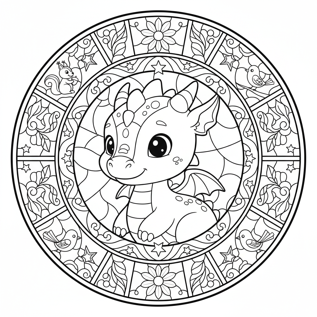 Coloriage coloriage vitraux disney 4
