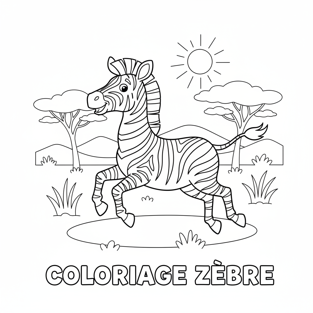 Coloriage coloriage zèbre 5