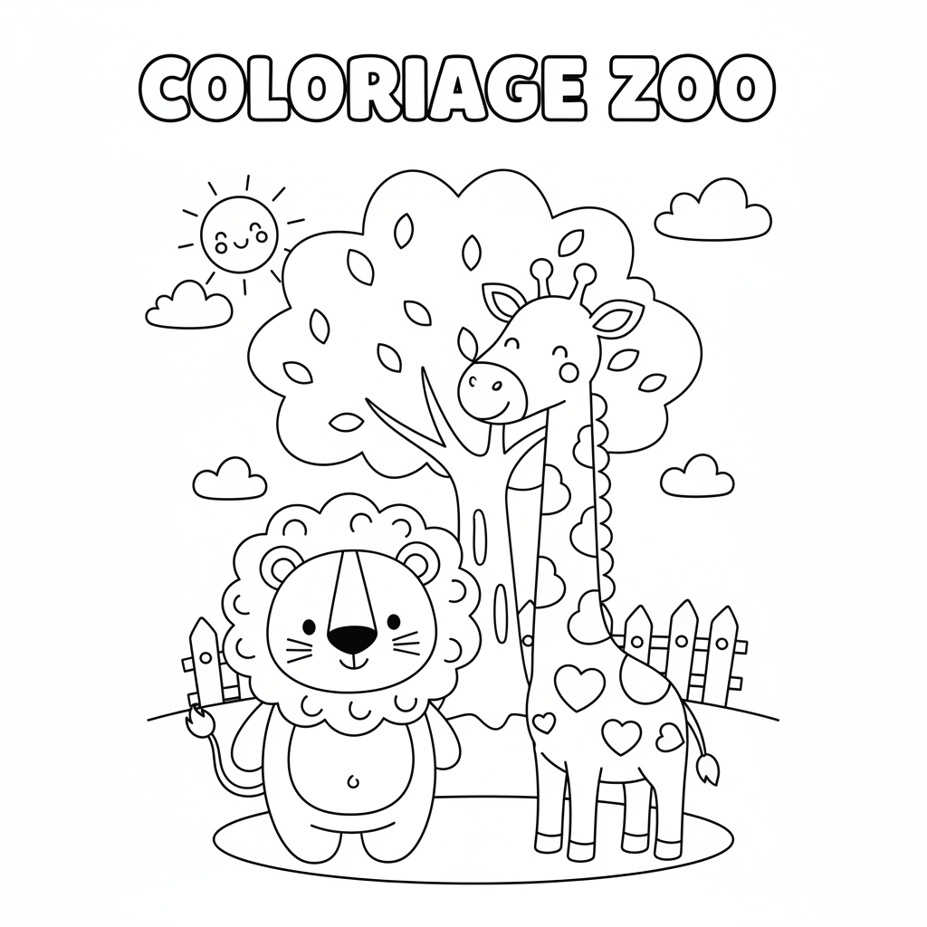 Coloriage Coloriage Zoo Gratuit à Imprimer
