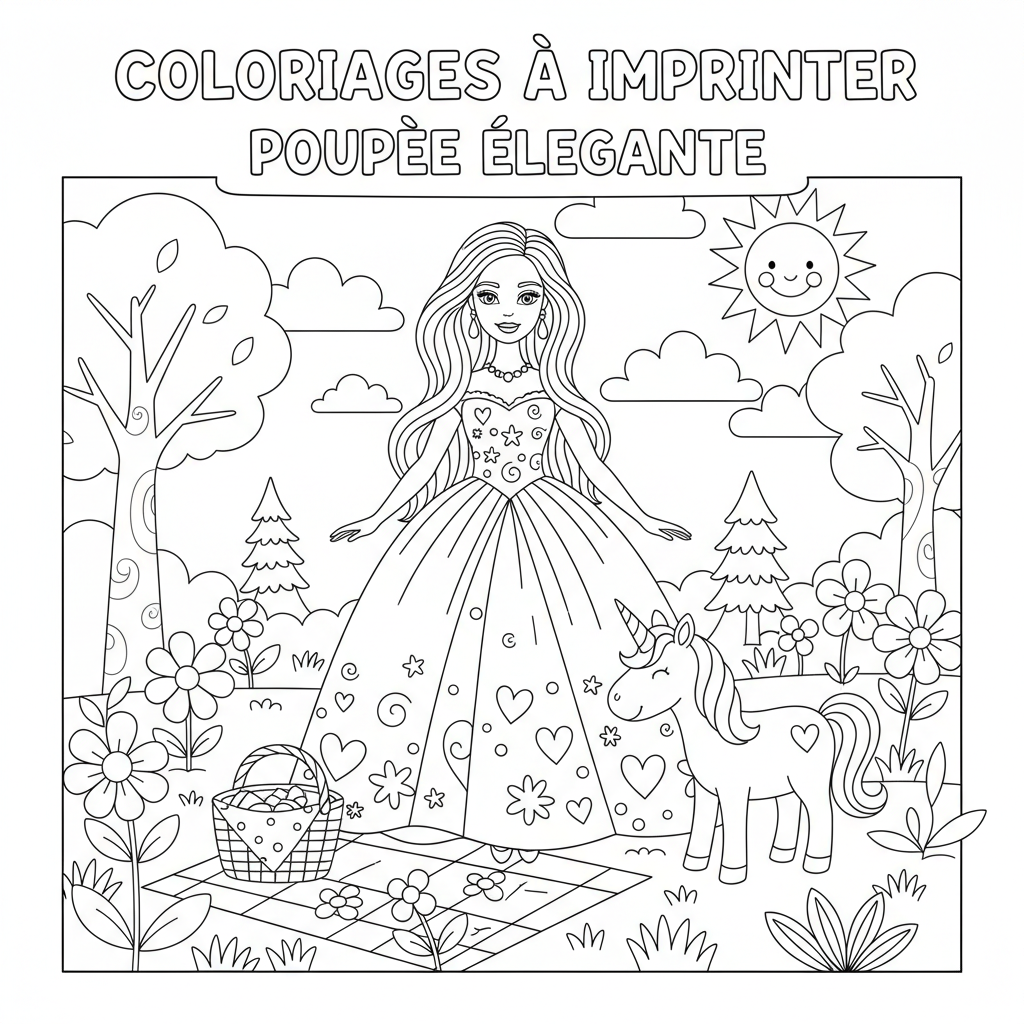 Coloriage coloriages à imprimer barbie 3