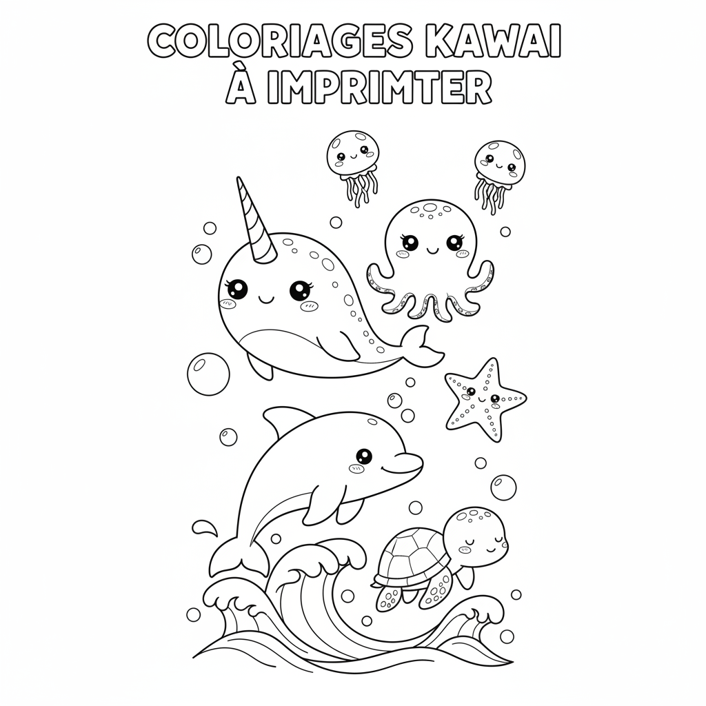 Coloriage coloriages à imprimer kawaii