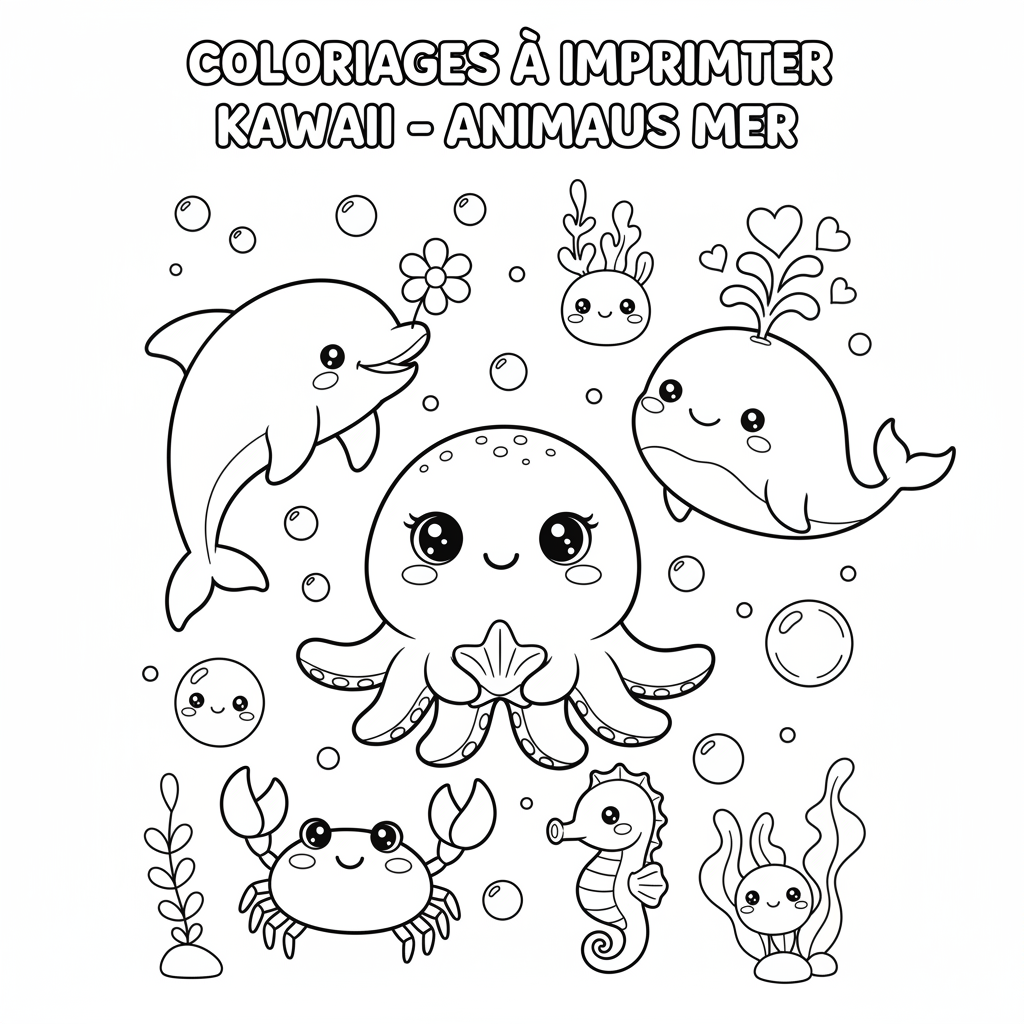 Coloriage coloriages à imprimer kawaii 4