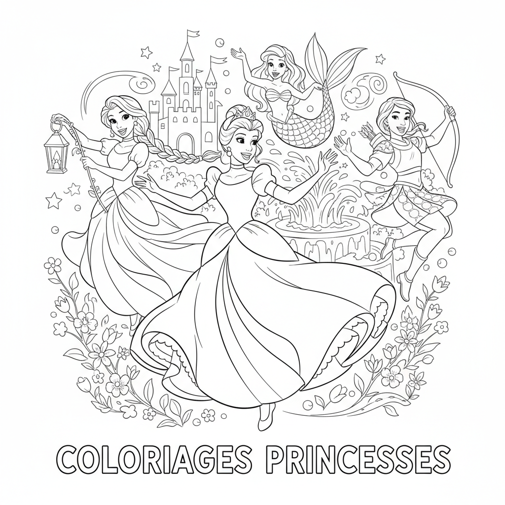 Coloriage coloriages à imprimer princesses disney 5
