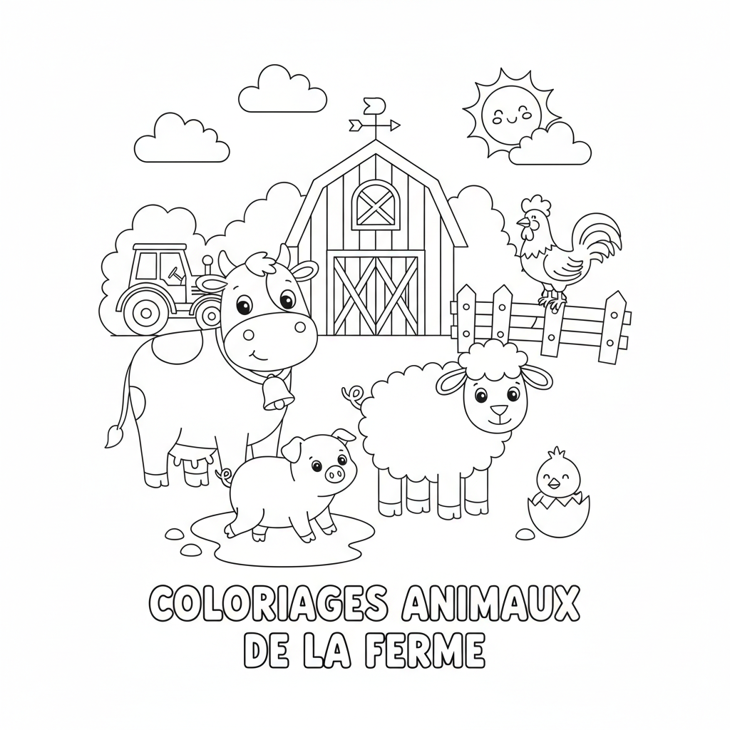 Coloriage coloriages animaux de la ferme