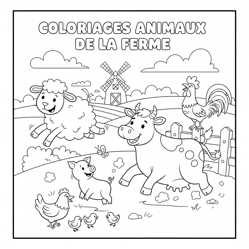 Coloriage coloriages animaux de la ferme 5