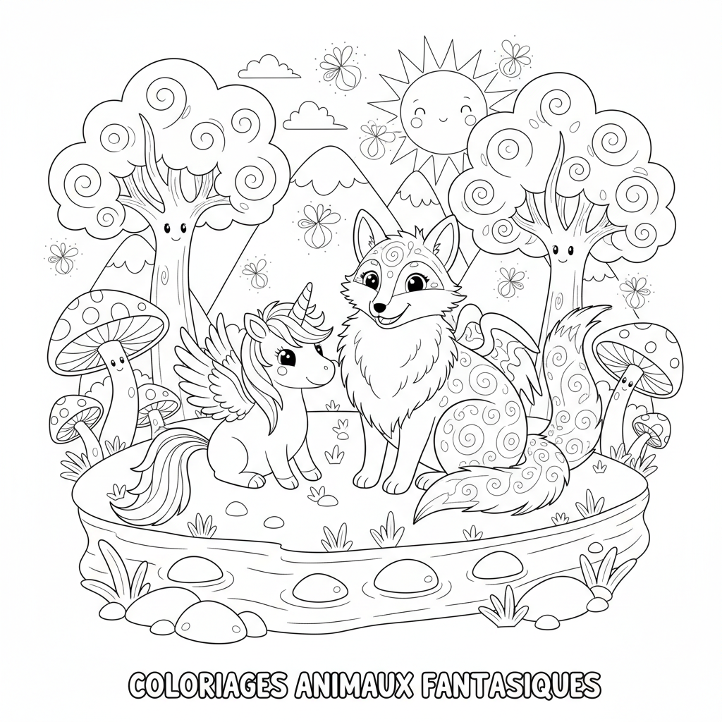 Coloriage coloriages animaux fantastiques 3
