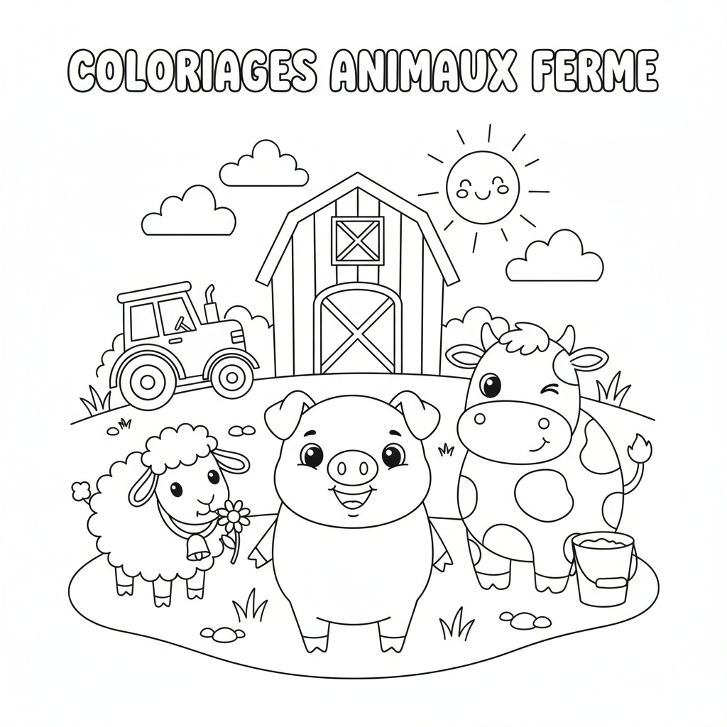 Coloriage coloriages animaux ferme